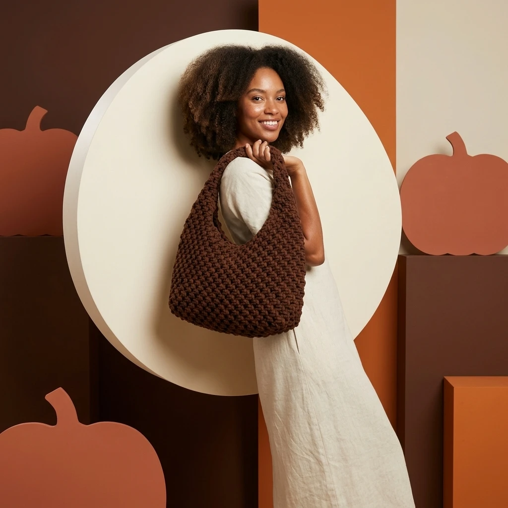 Chunky Knit Shoulder Bag