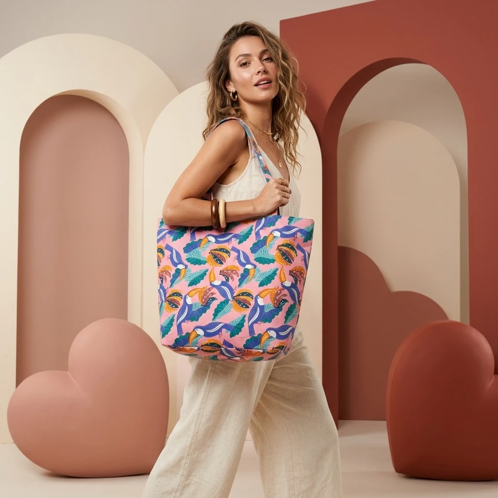 Floral Print Tote Bag