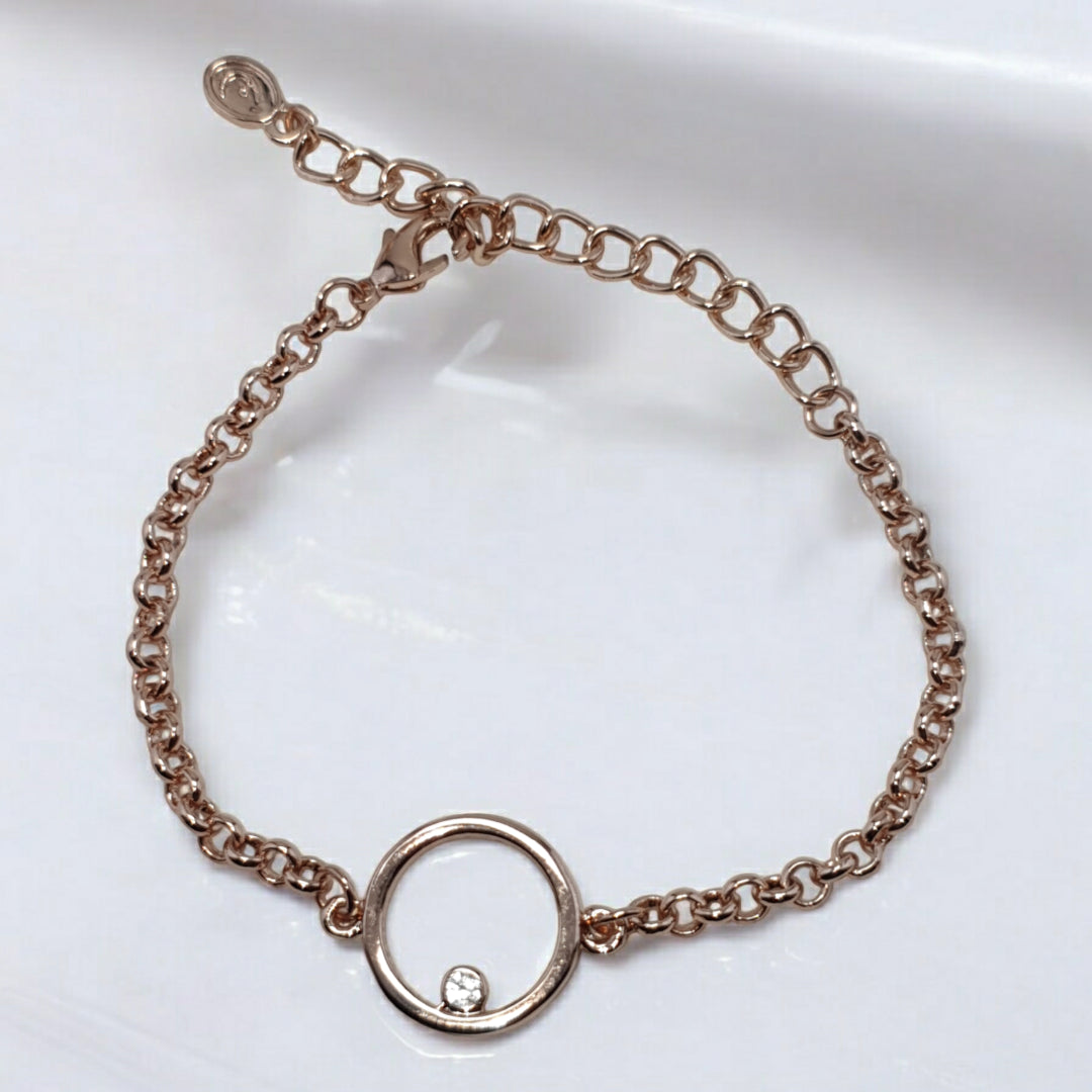 Circle Charm Rose Gold Bracelet