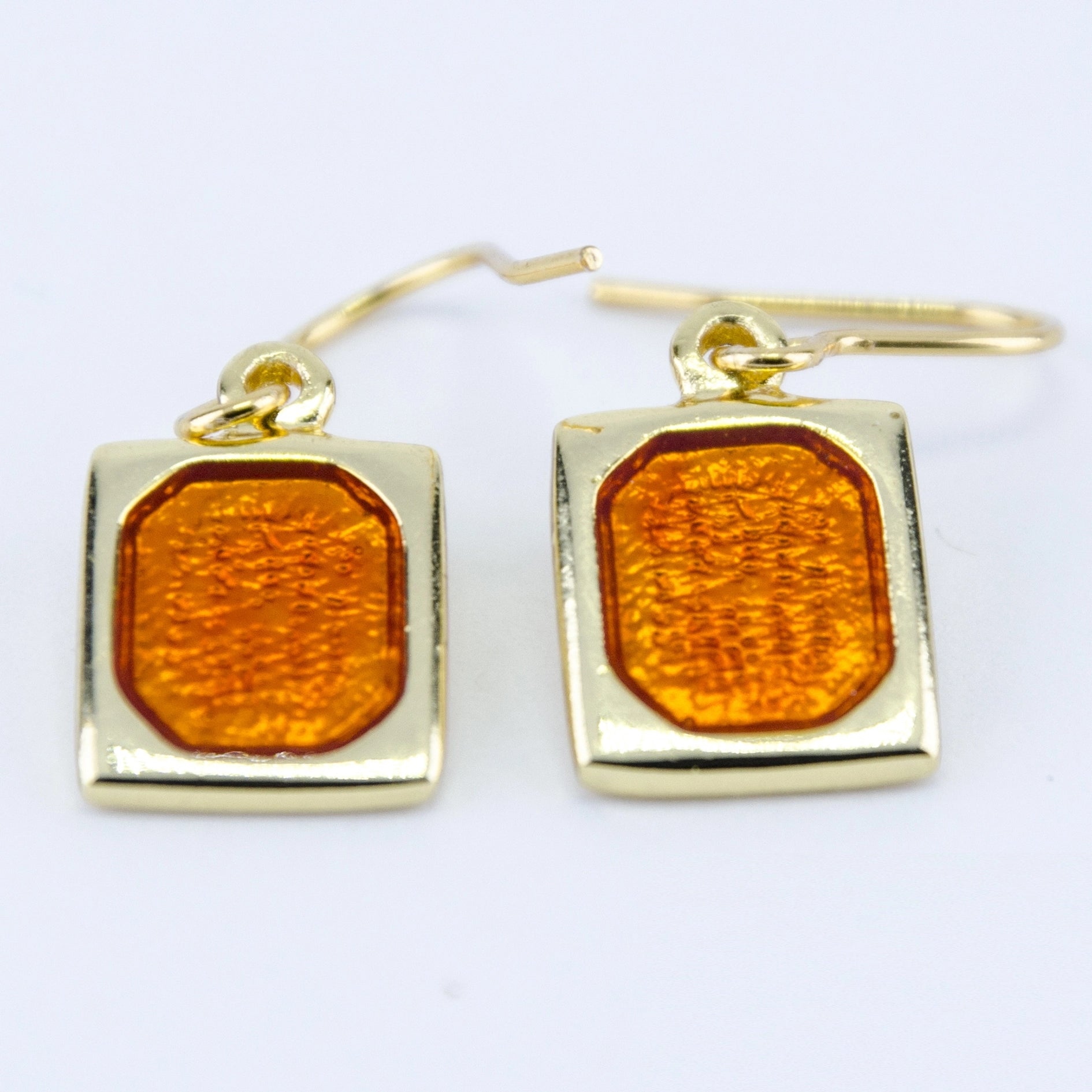 Amber Rectangle Drop Earring