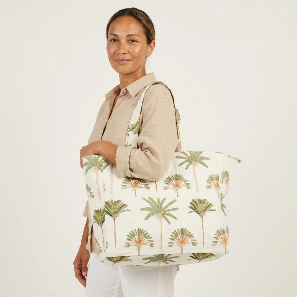 Palm Tree Canvas Tote Bag