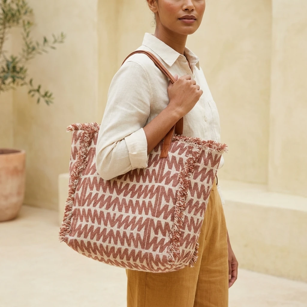 Boho Patterned Tote Bag