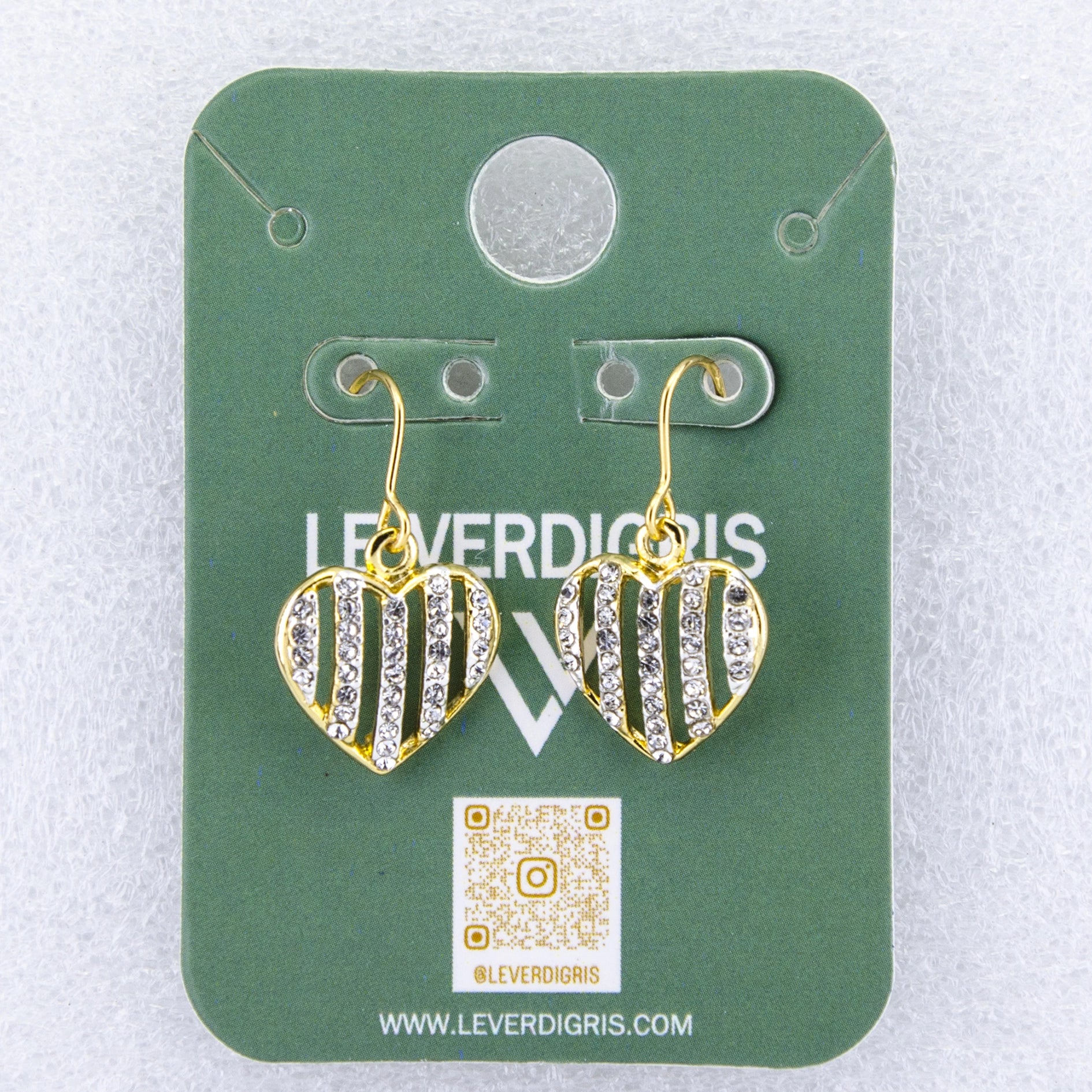 Striped Heart Drop Earrings