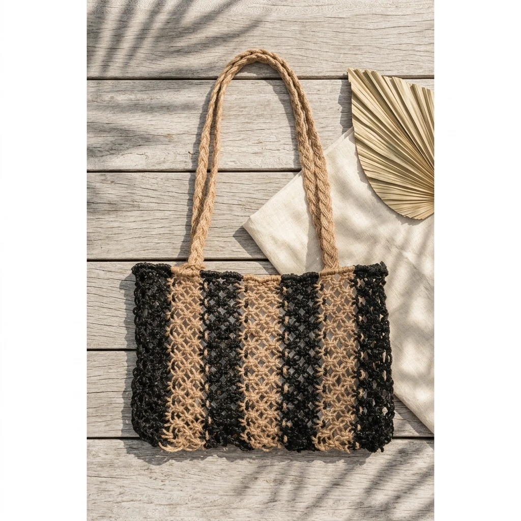 Woven Stripe Tote Bag