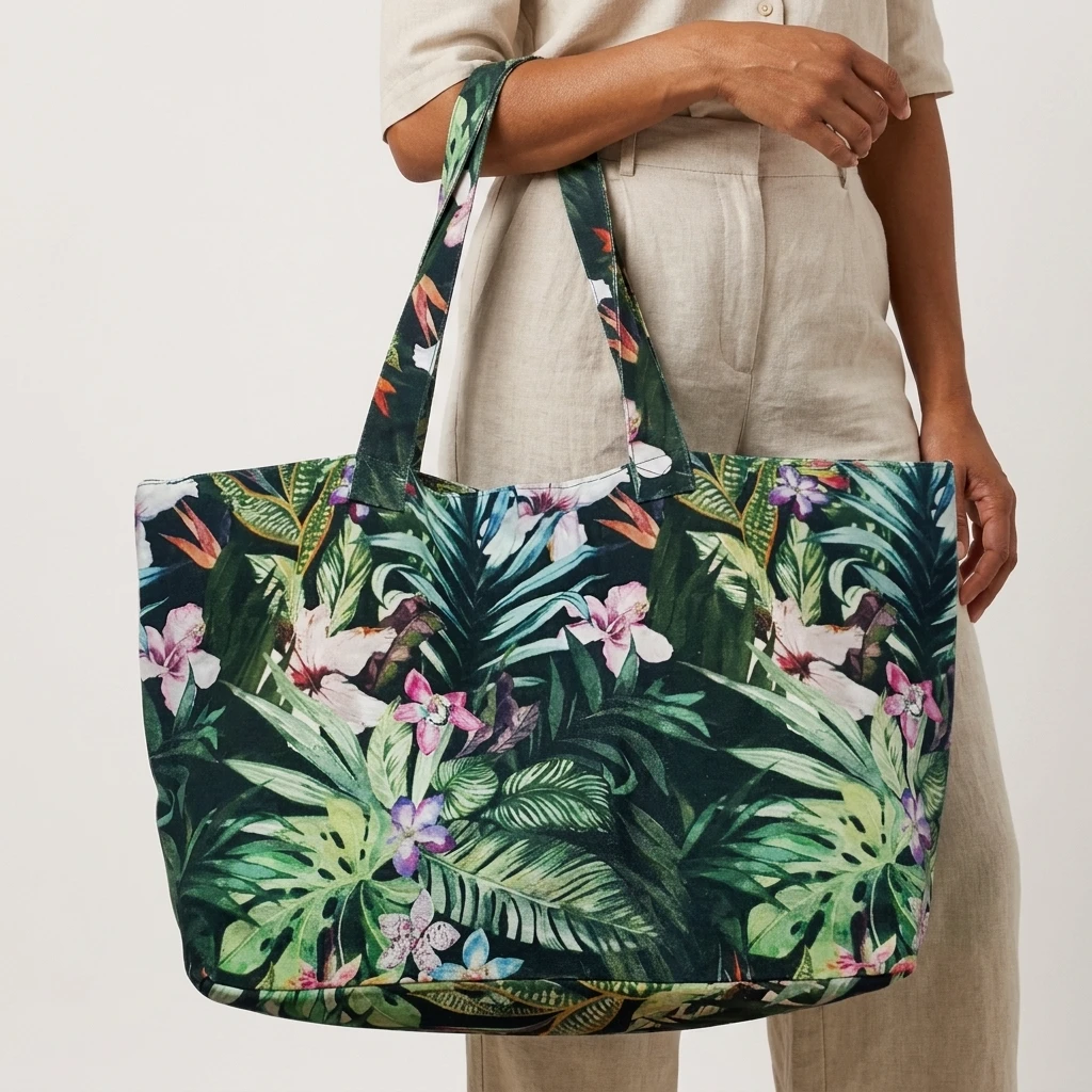 Tropical Print Tote Bag