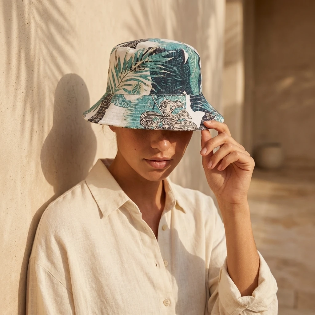 Tropical Print Bucket Hat