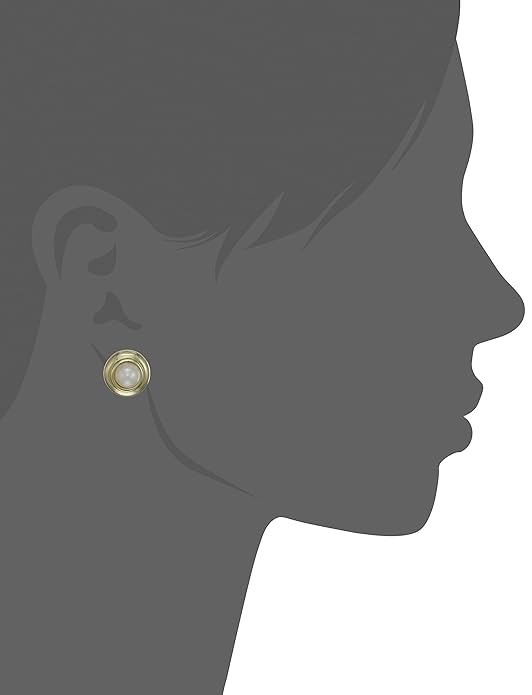 Gold Tone Pearl Stud Earrings