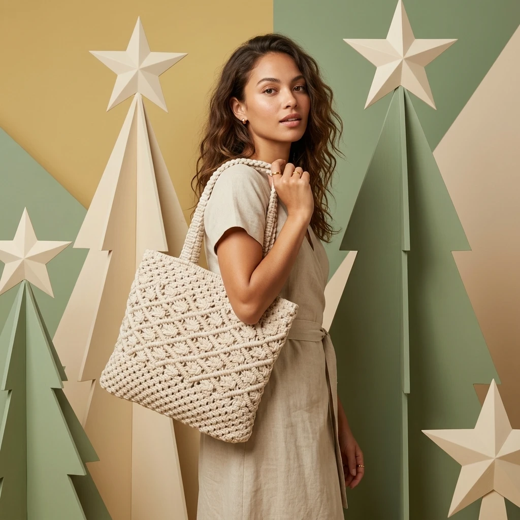 Handwoven Macramé Tote Bag