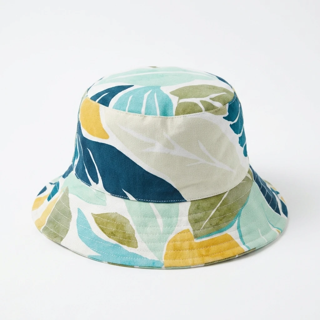Leaf Print Bucket Hat