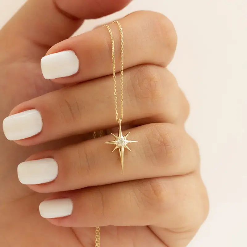 Gold plated Starburst Pendant Necklace
