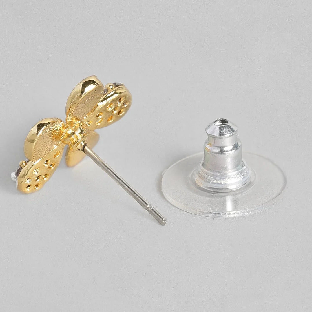 Gold Flower Stud Earrings