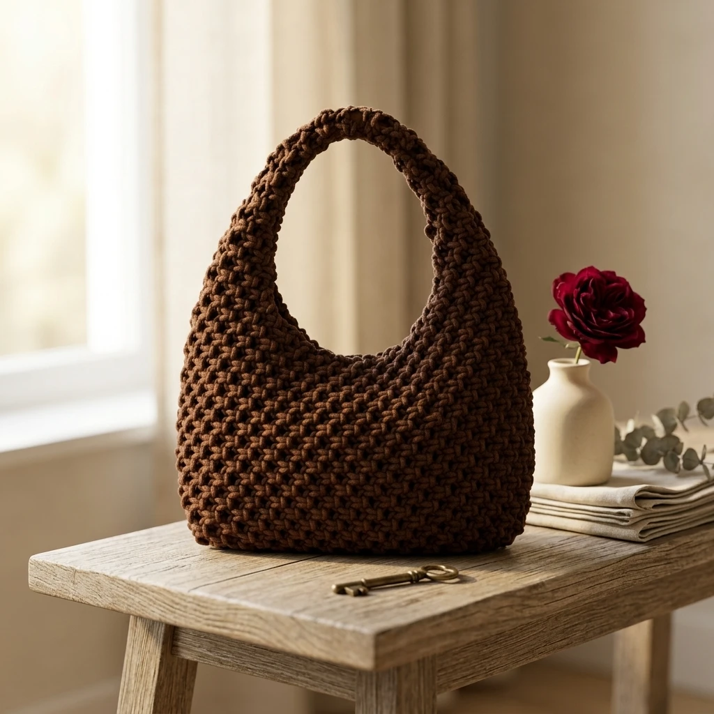 Chunky Knit Shoulder Bag