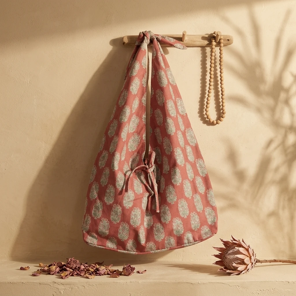 Pink Patterned Knot Bag