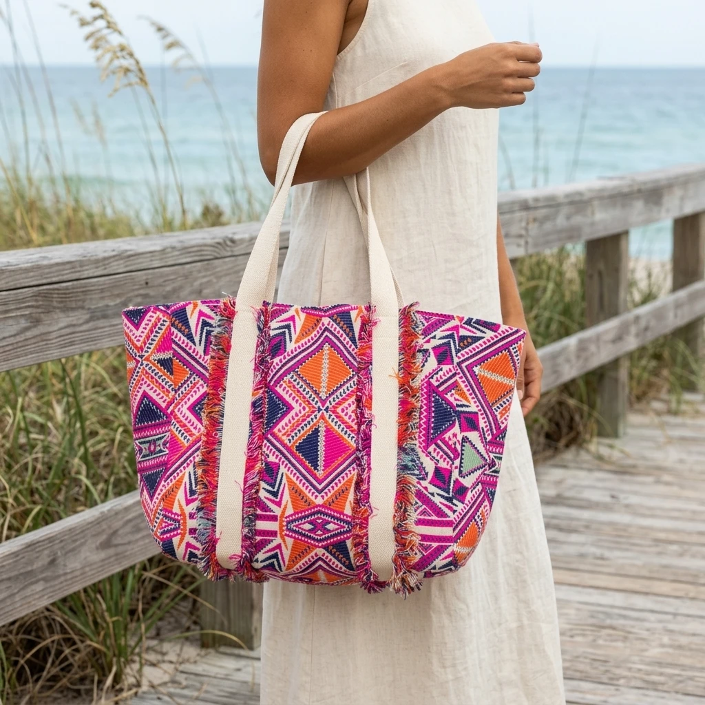 Colorful Patterned Tote Bag