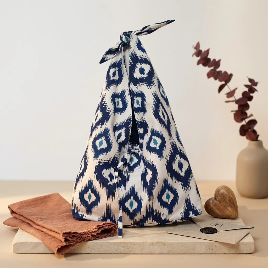 Ikat Pattern Knot Bag
