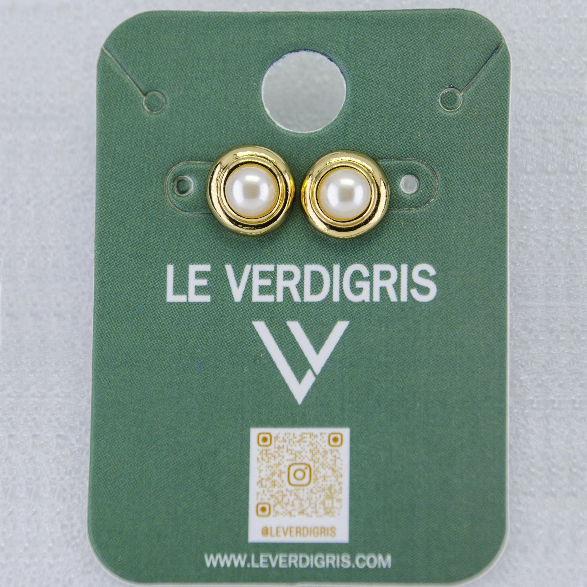 Gold Tone Pearl Stud Earrings