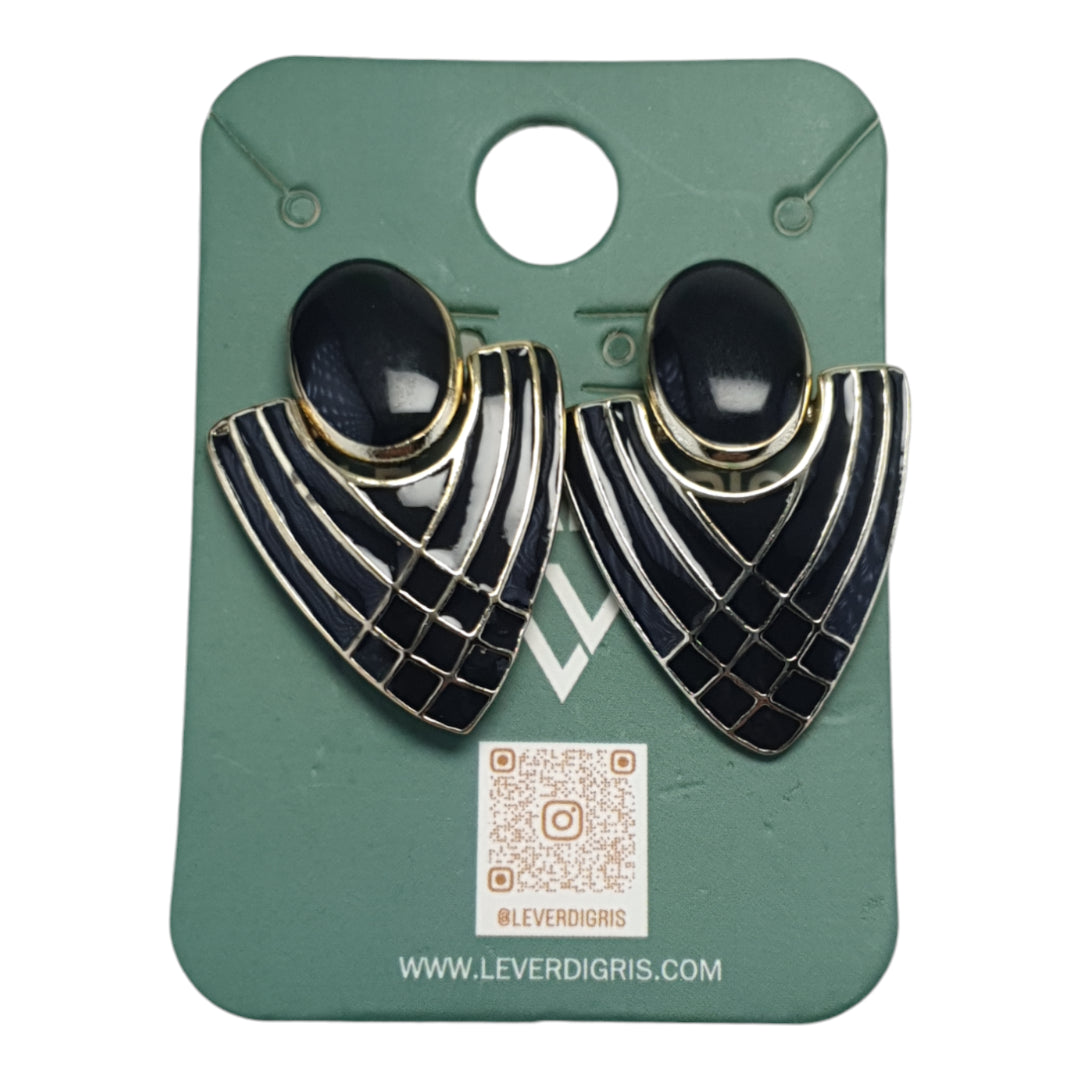 Art Deco Black Statement Earrings
