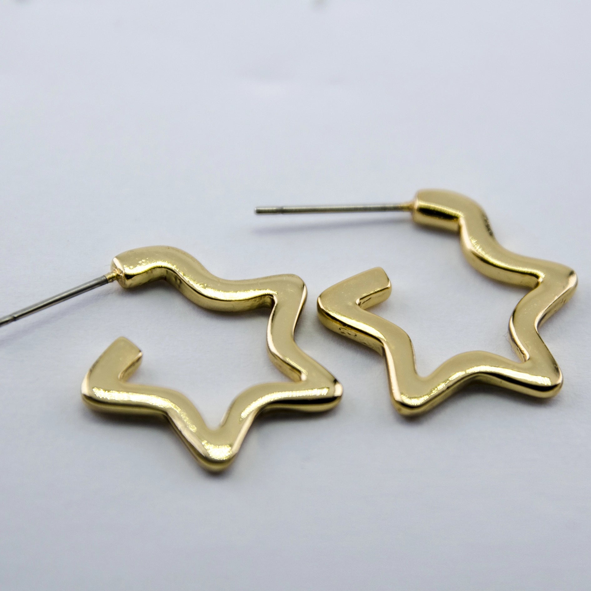 Gold Star Hoop Earrings