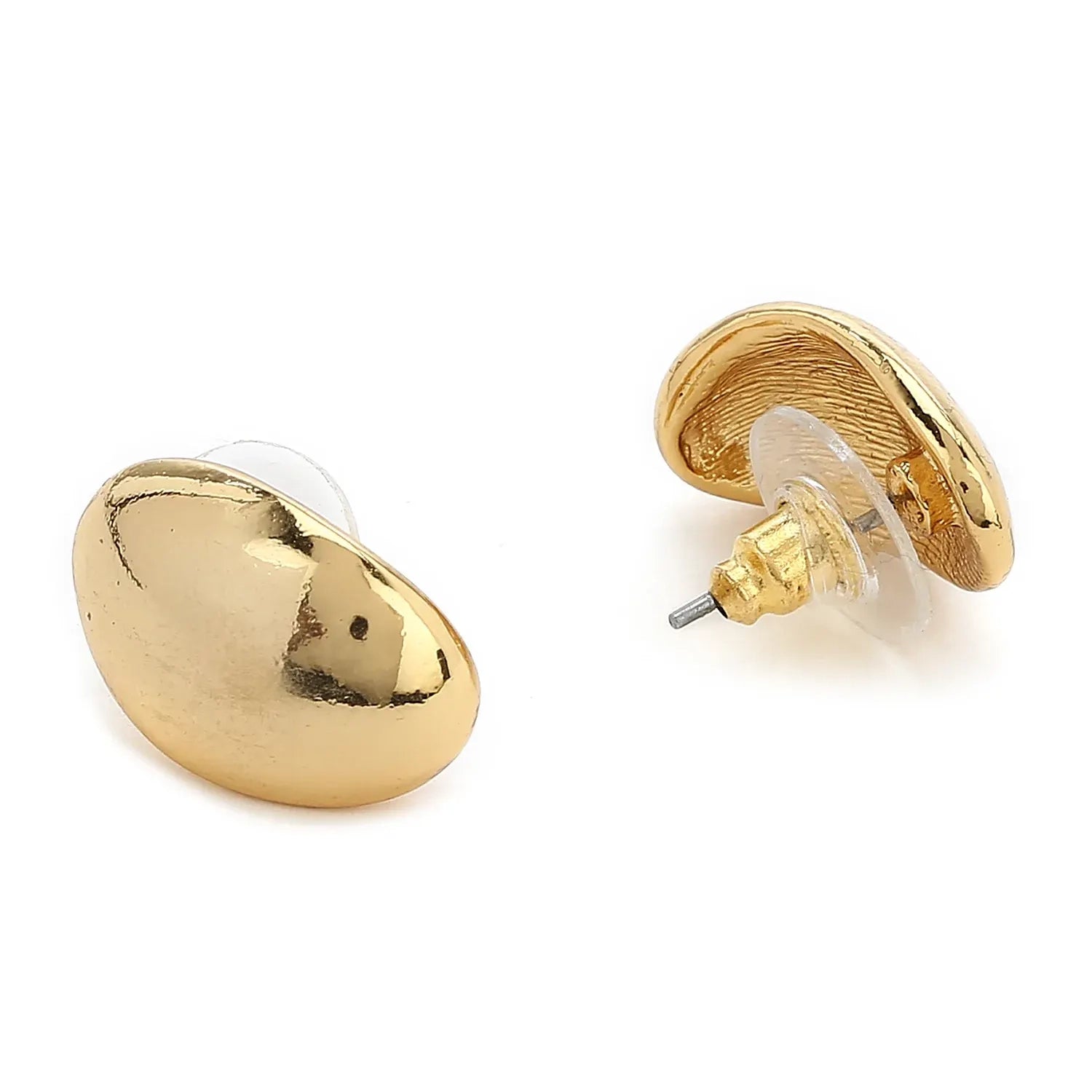 Classic Gold Oval Stud Earrings