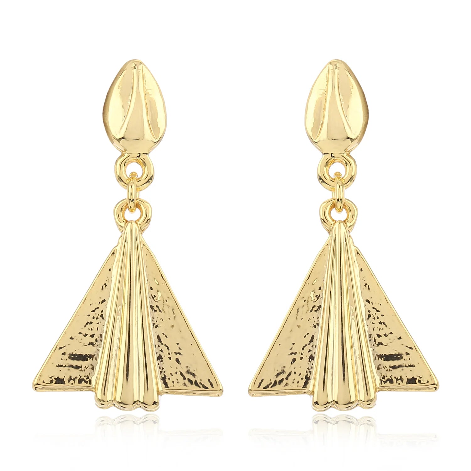 Geometric Gold Drop Earrings