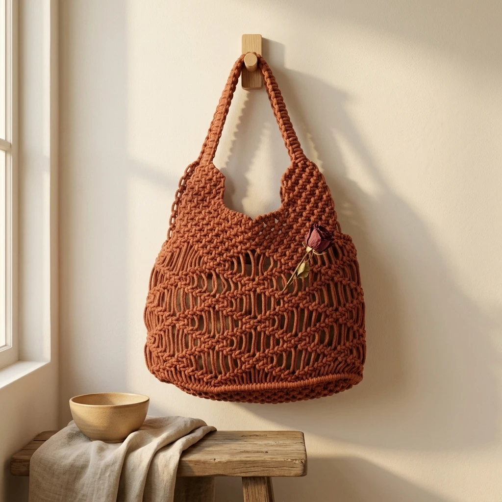Handwoven Macrame Tote Bag