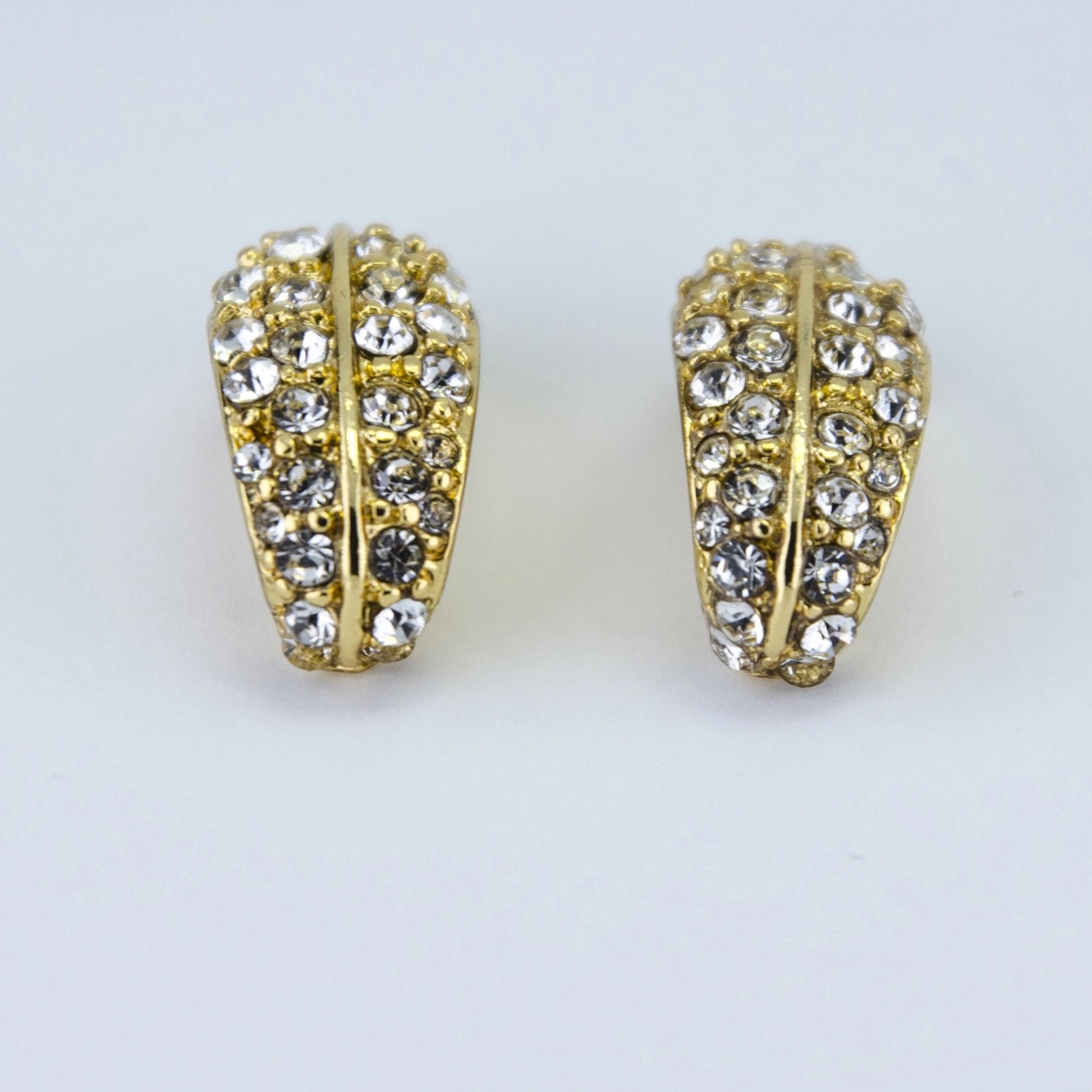 Gold Crystal Hoop Earrings