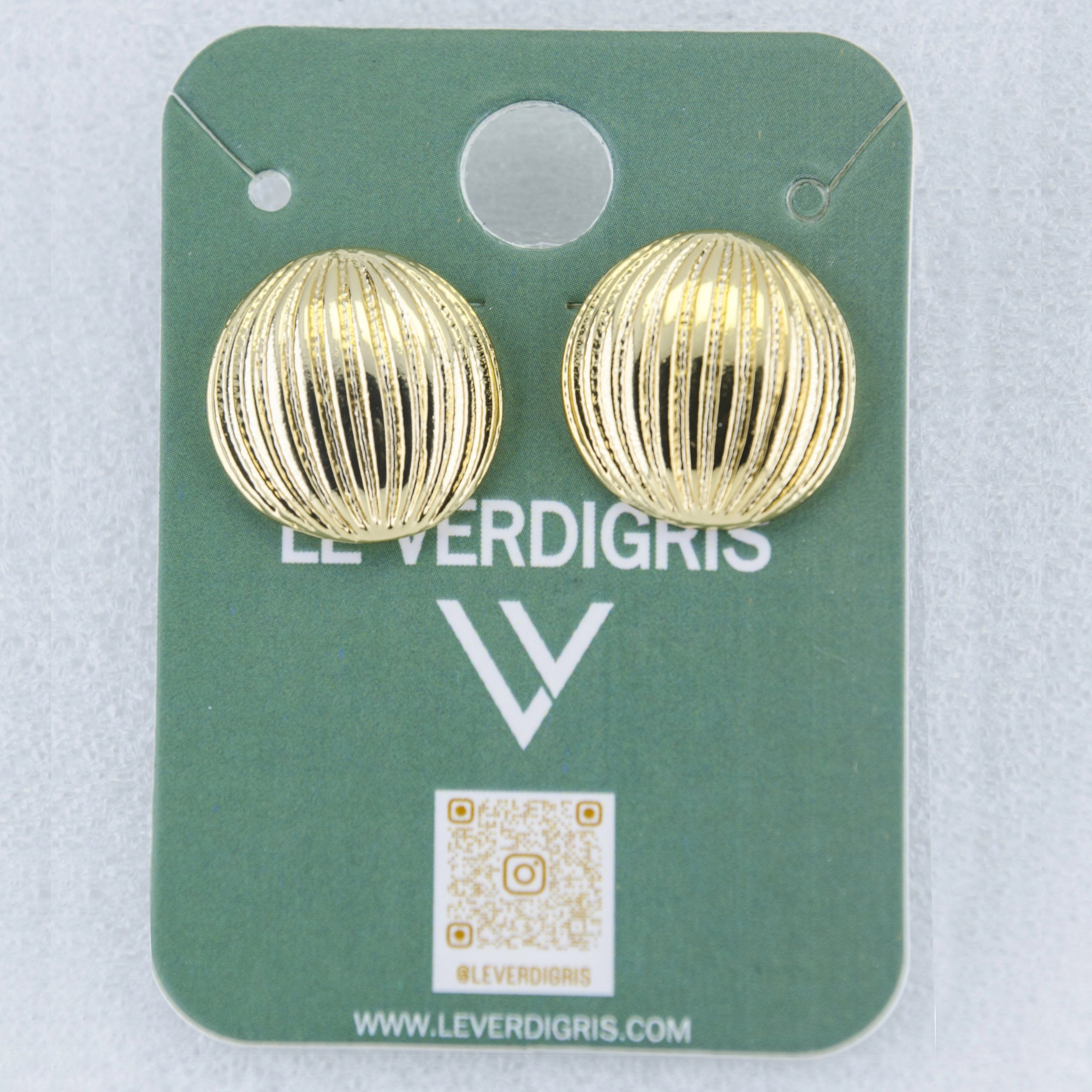Gold Textured Dome Earrings