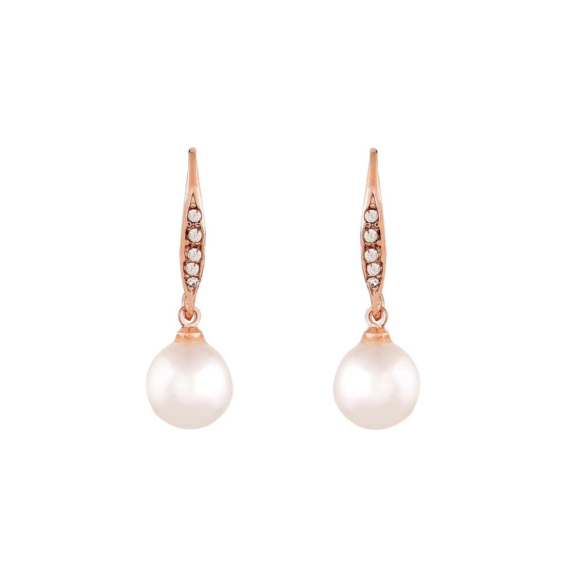 Rose Gold Pearl Drop Earrings