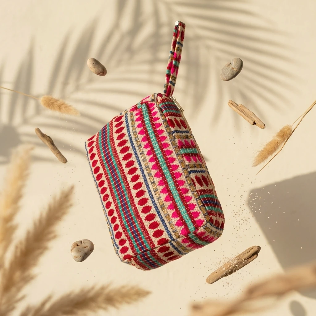 Boho Patterned Cosmetic Pouch