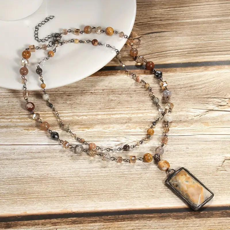 Natural Stone Pendant Necklace