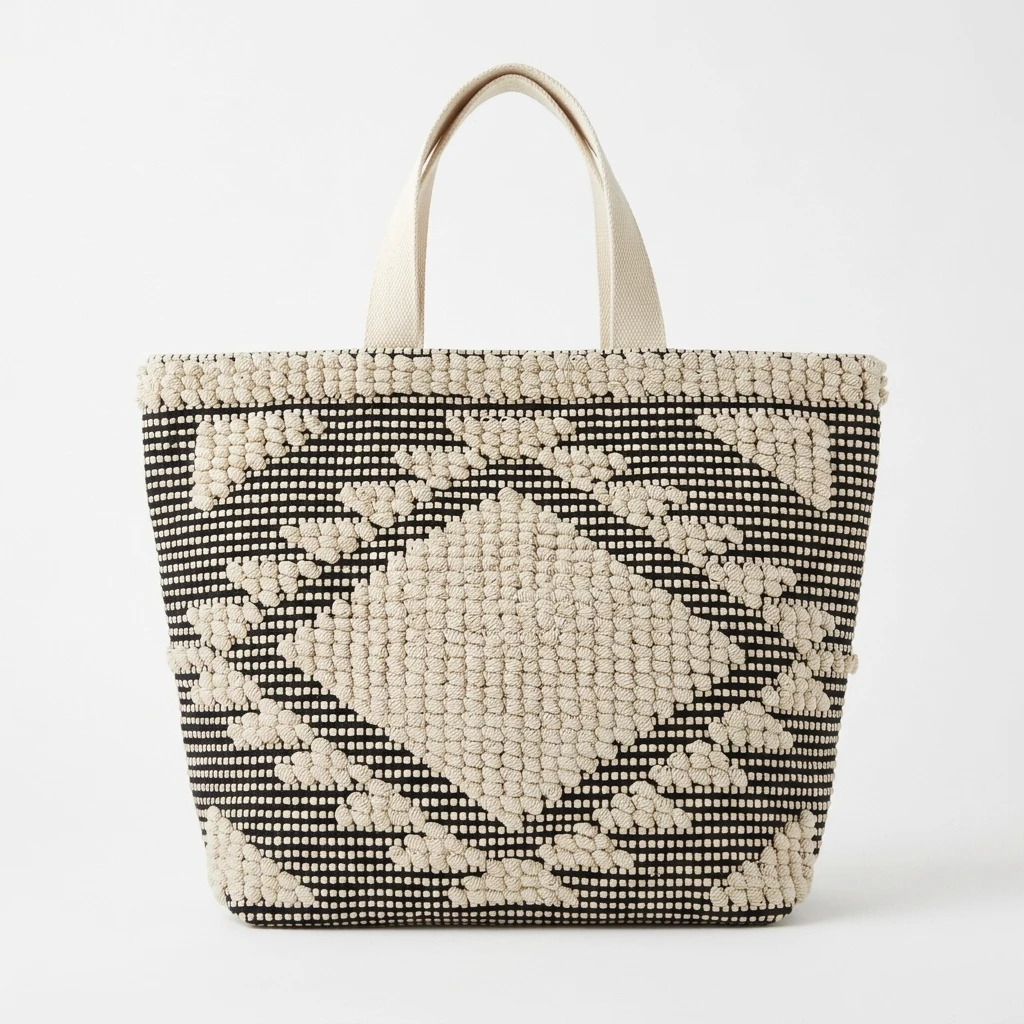 Geometric Woven Tote Bag