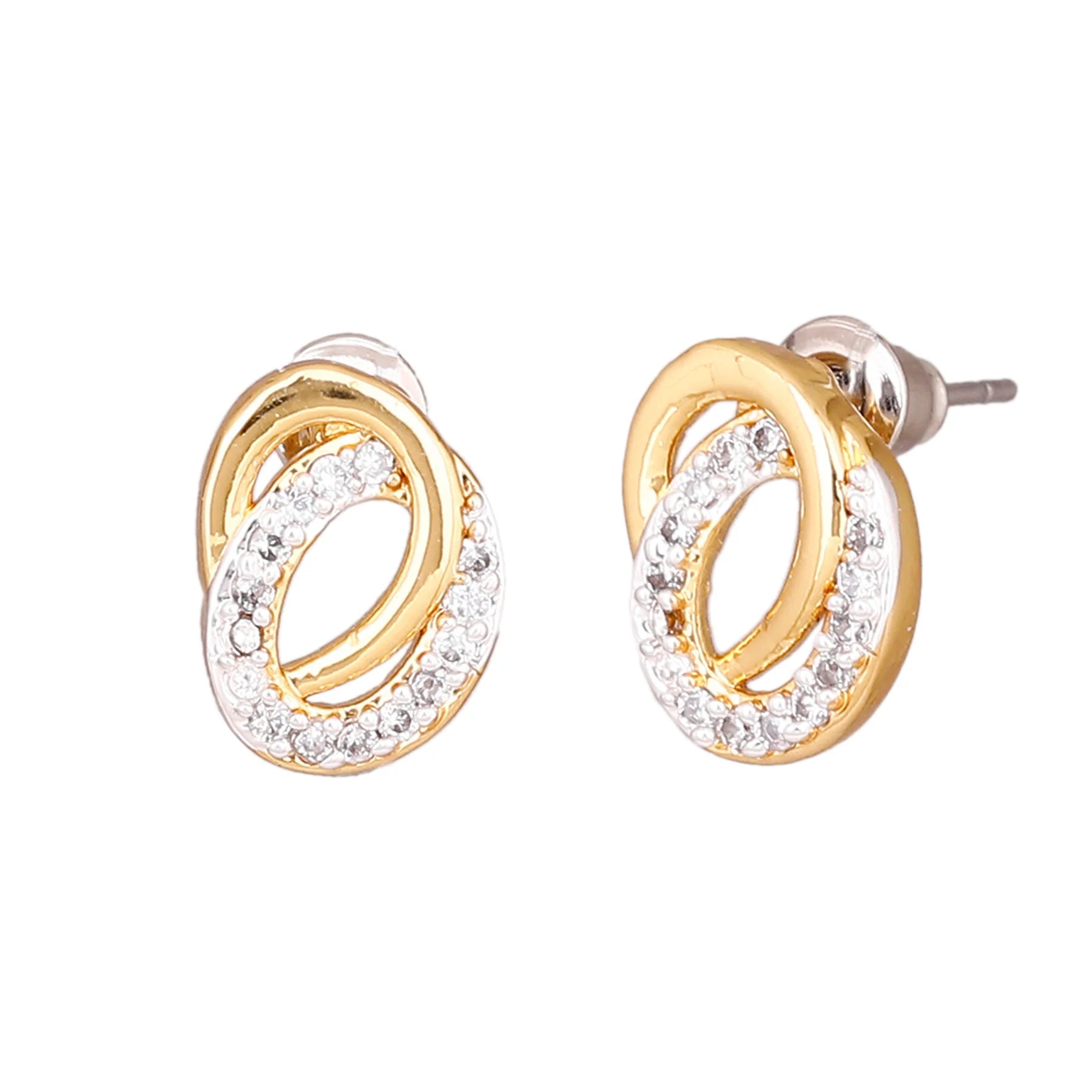 Gold & Crystal Knot Earrings