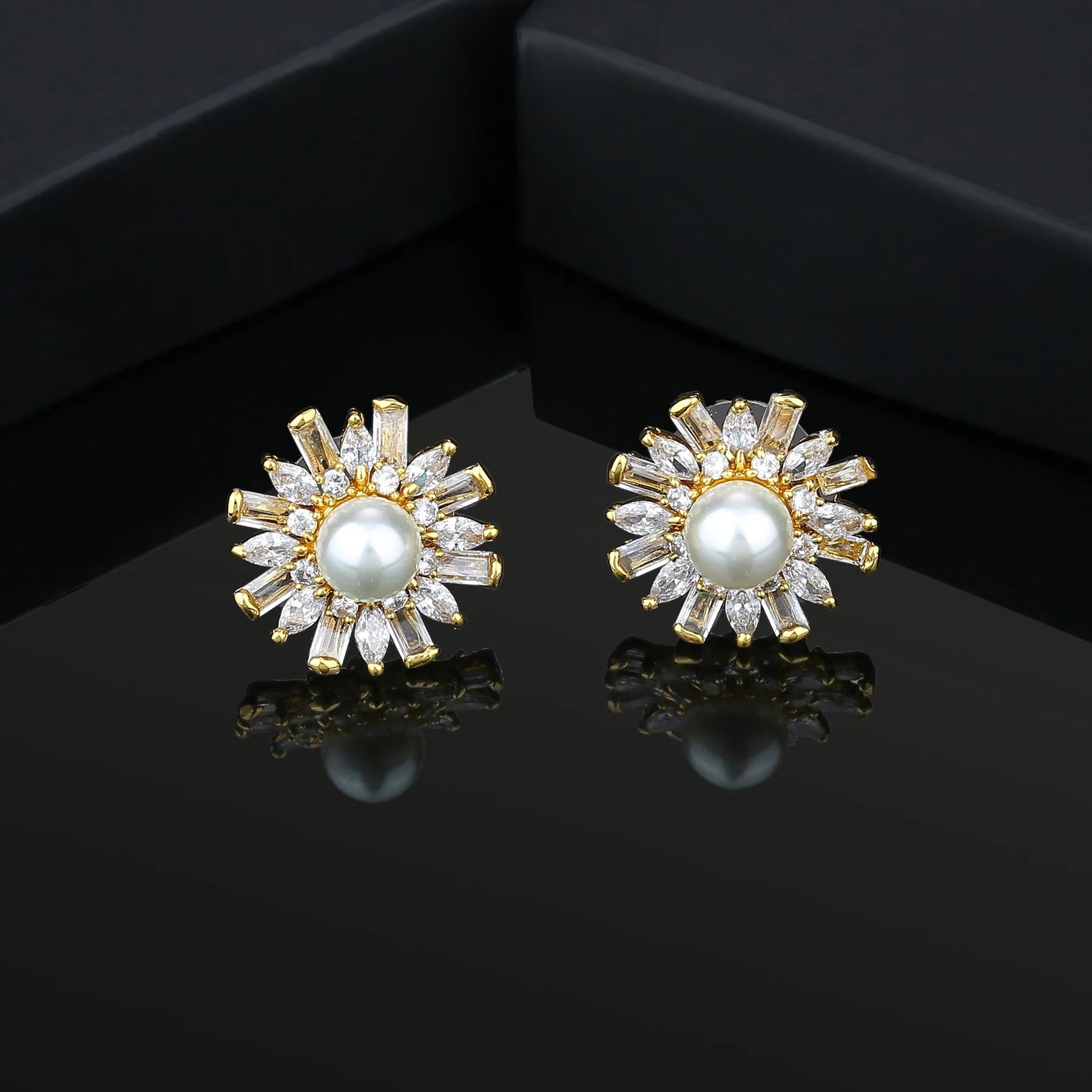 Pearl Sunburst Earrings