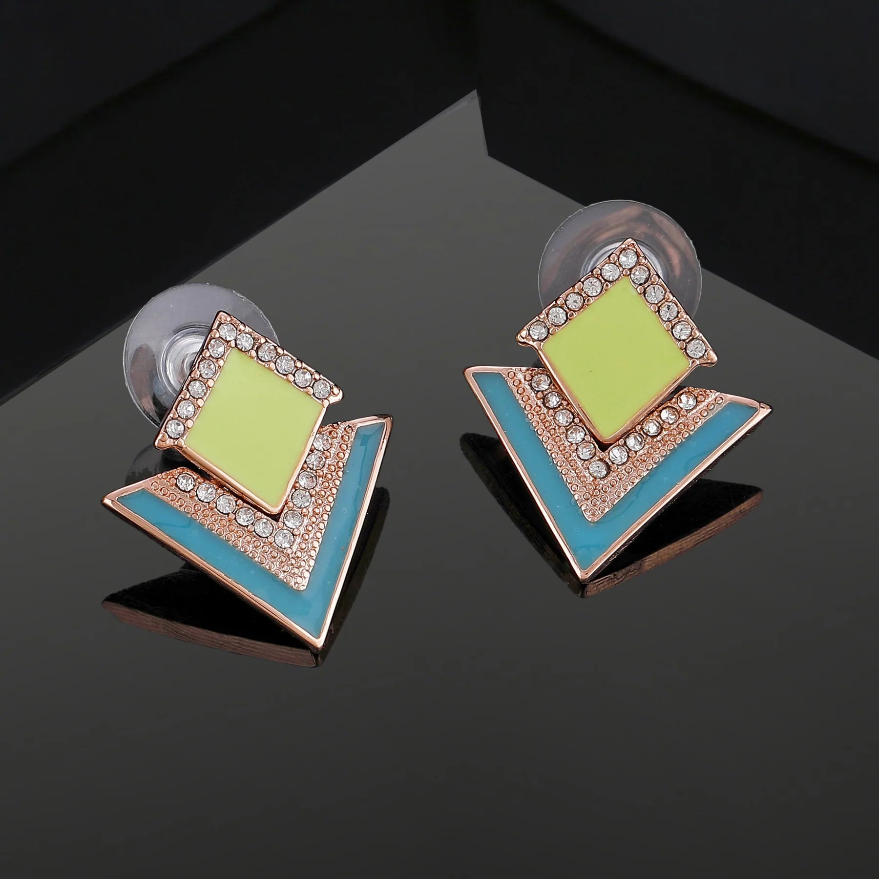 Geometric Enamel Earrings