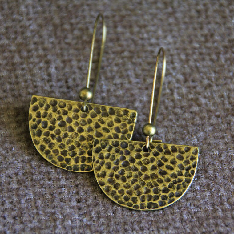 Hammered Brass Earrings