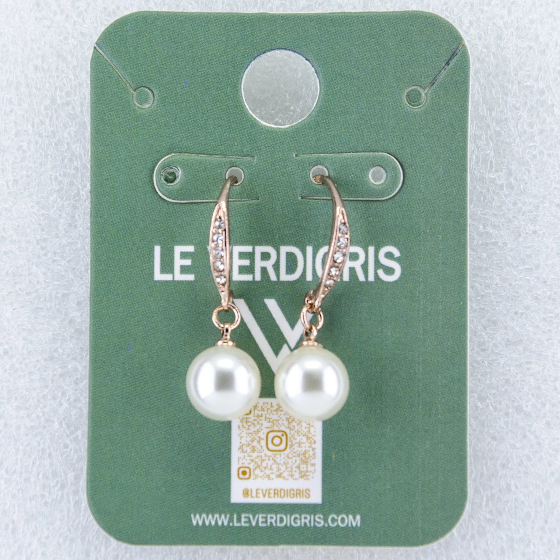 Rose Gold Pearl Drop Earrings