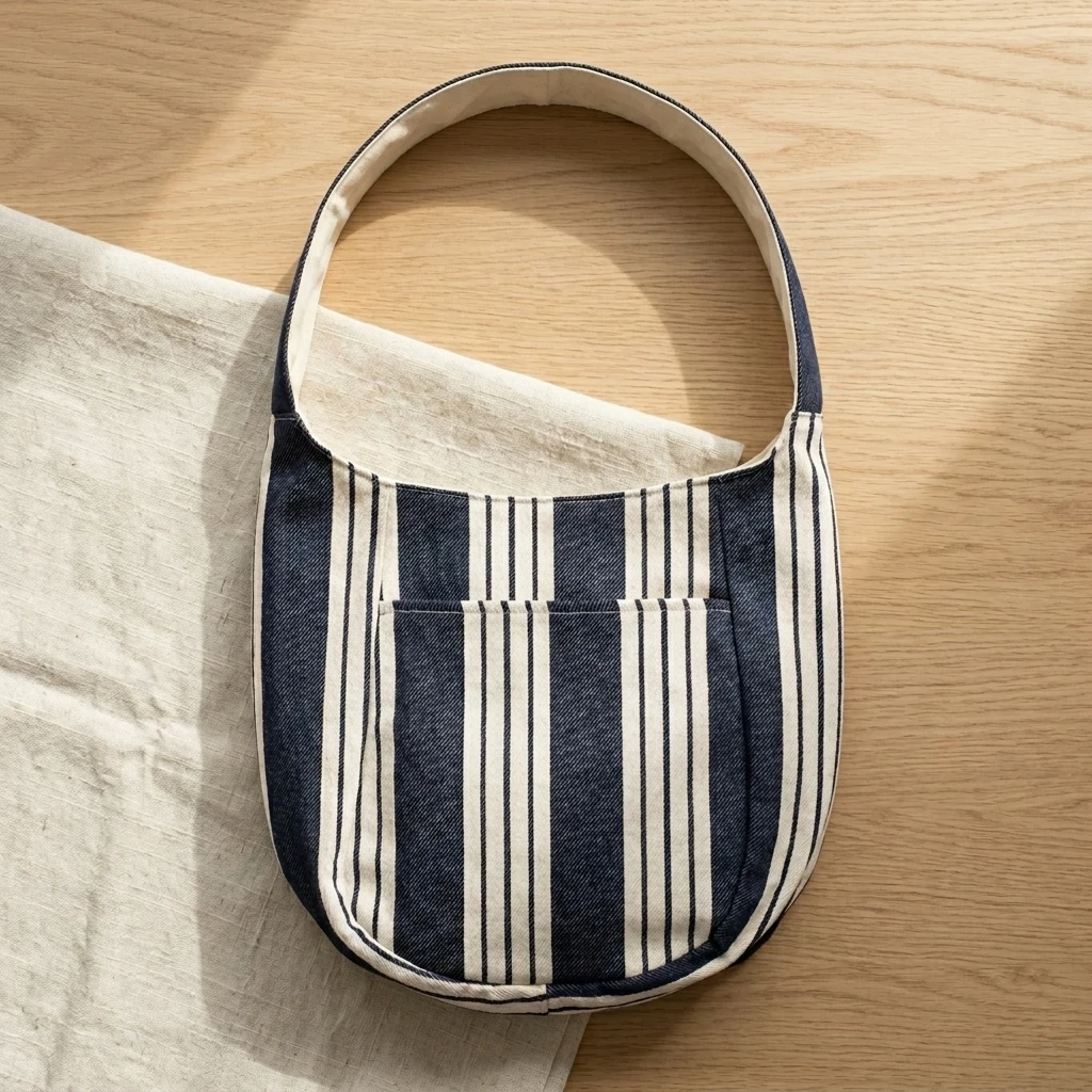 Striped Canvas Shoulder Bag