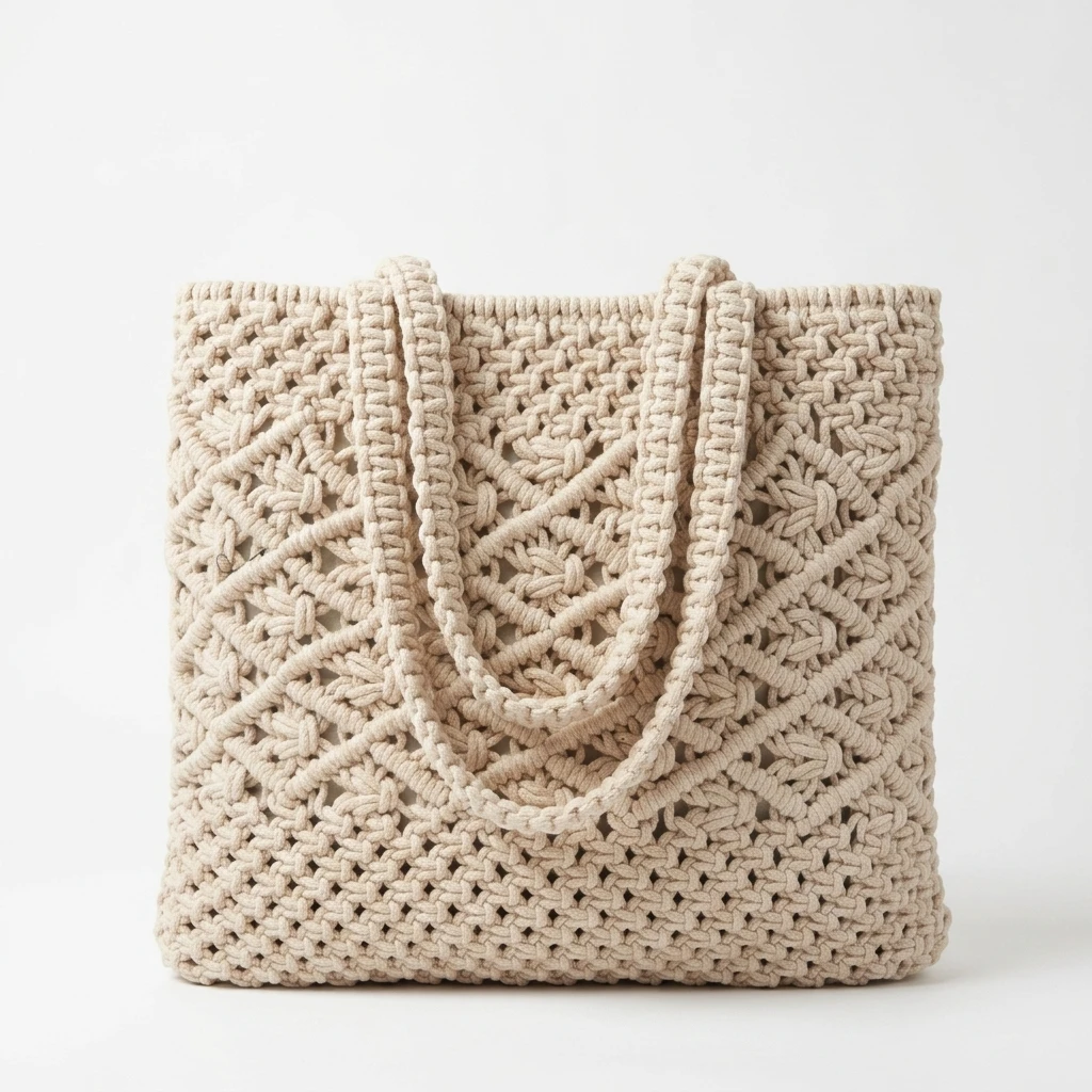 Handwoven Macramé Tote Bag