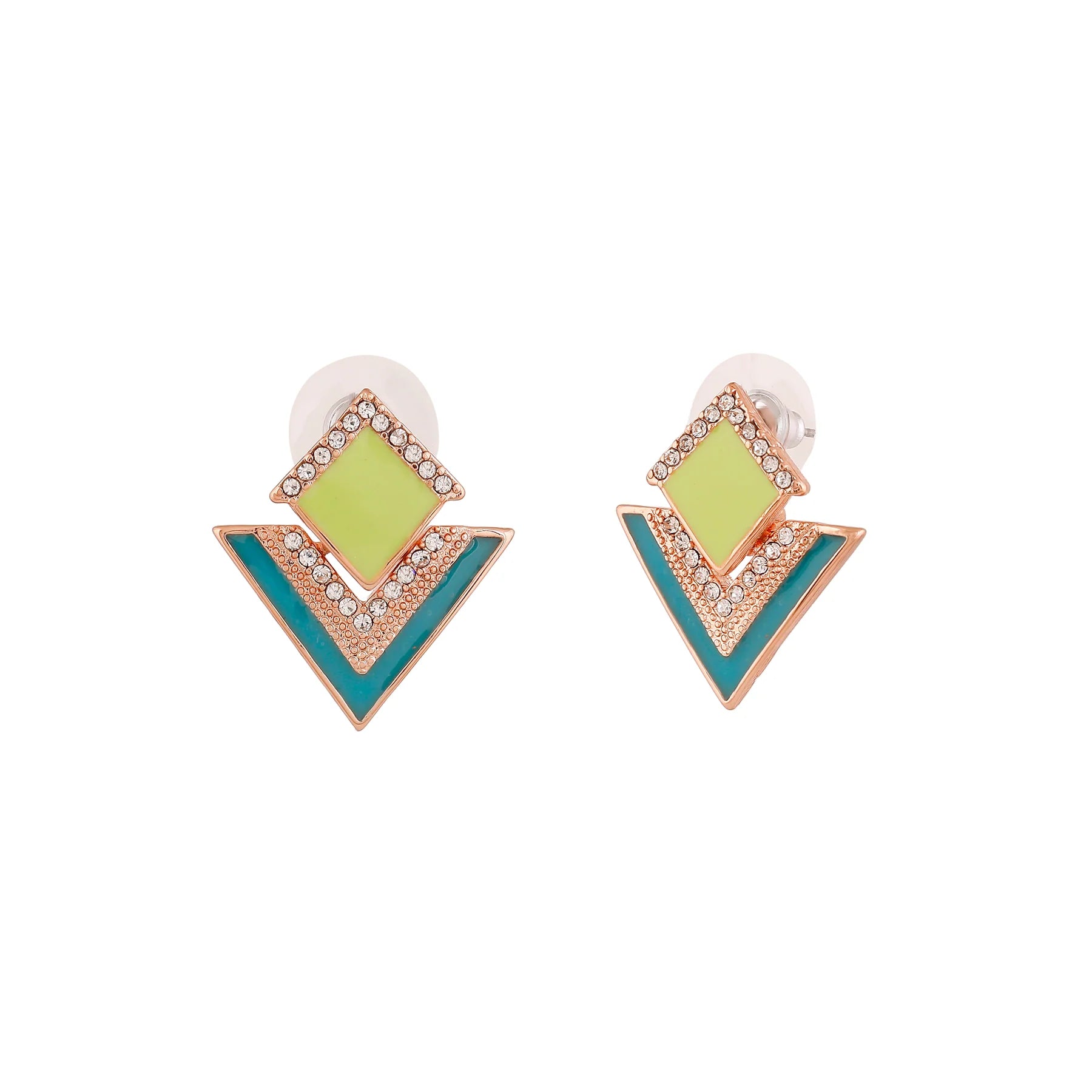 Geometric Enamel Earrings