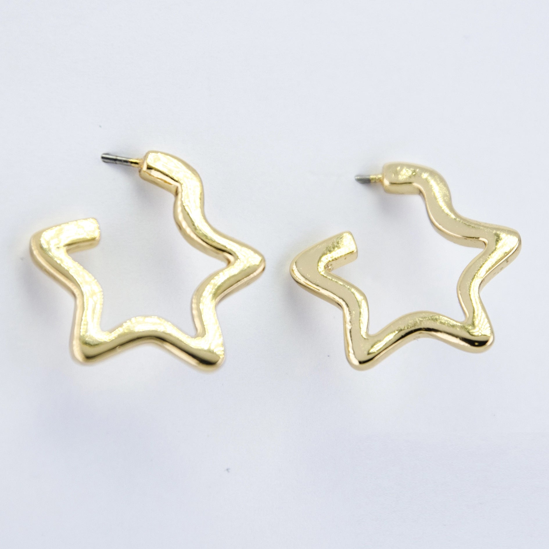 Gold Star Hoop Earrings