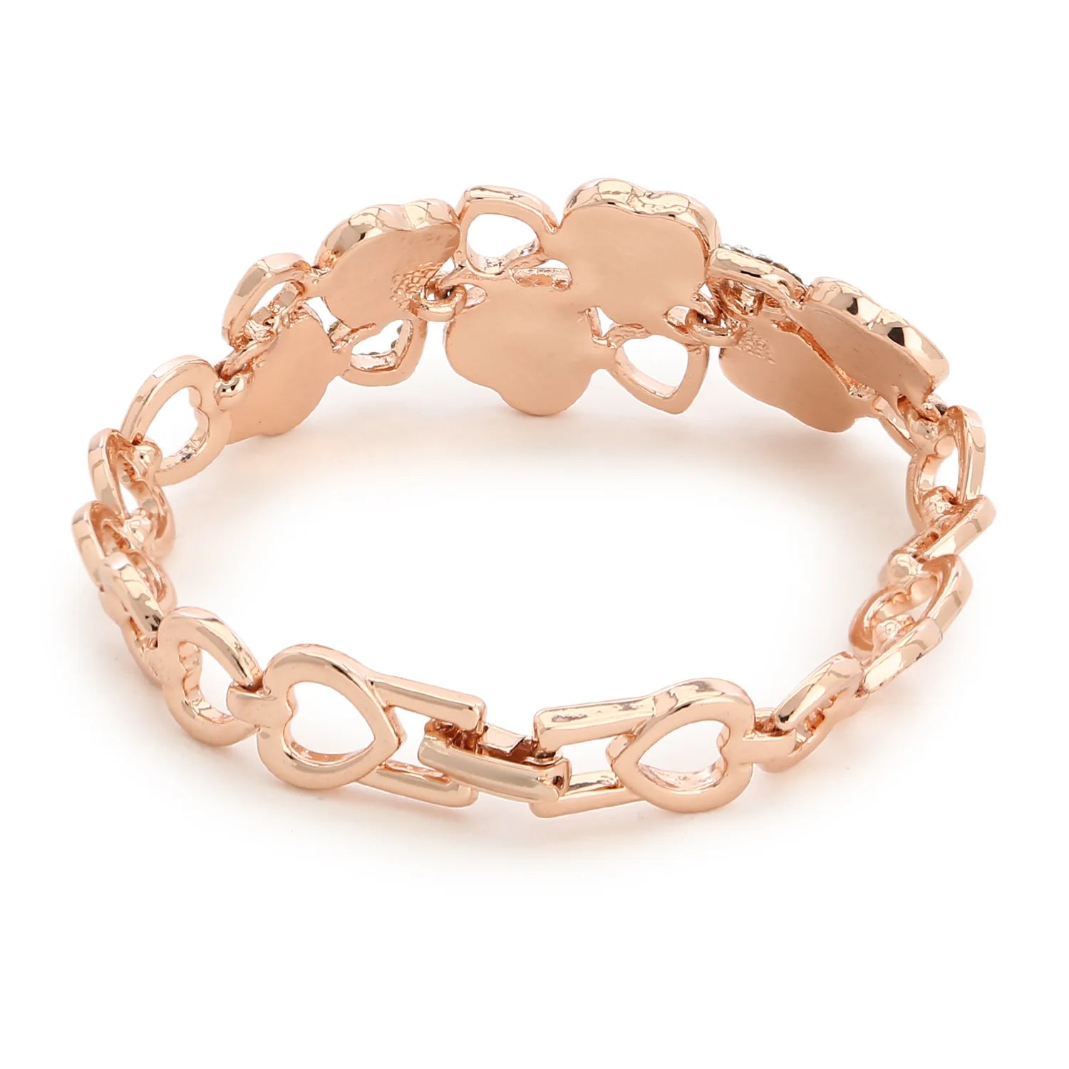 Rose Gold Heart Charm Bracelet