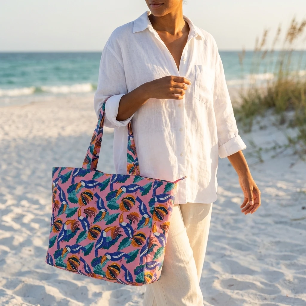 Floral Print Tote Bag