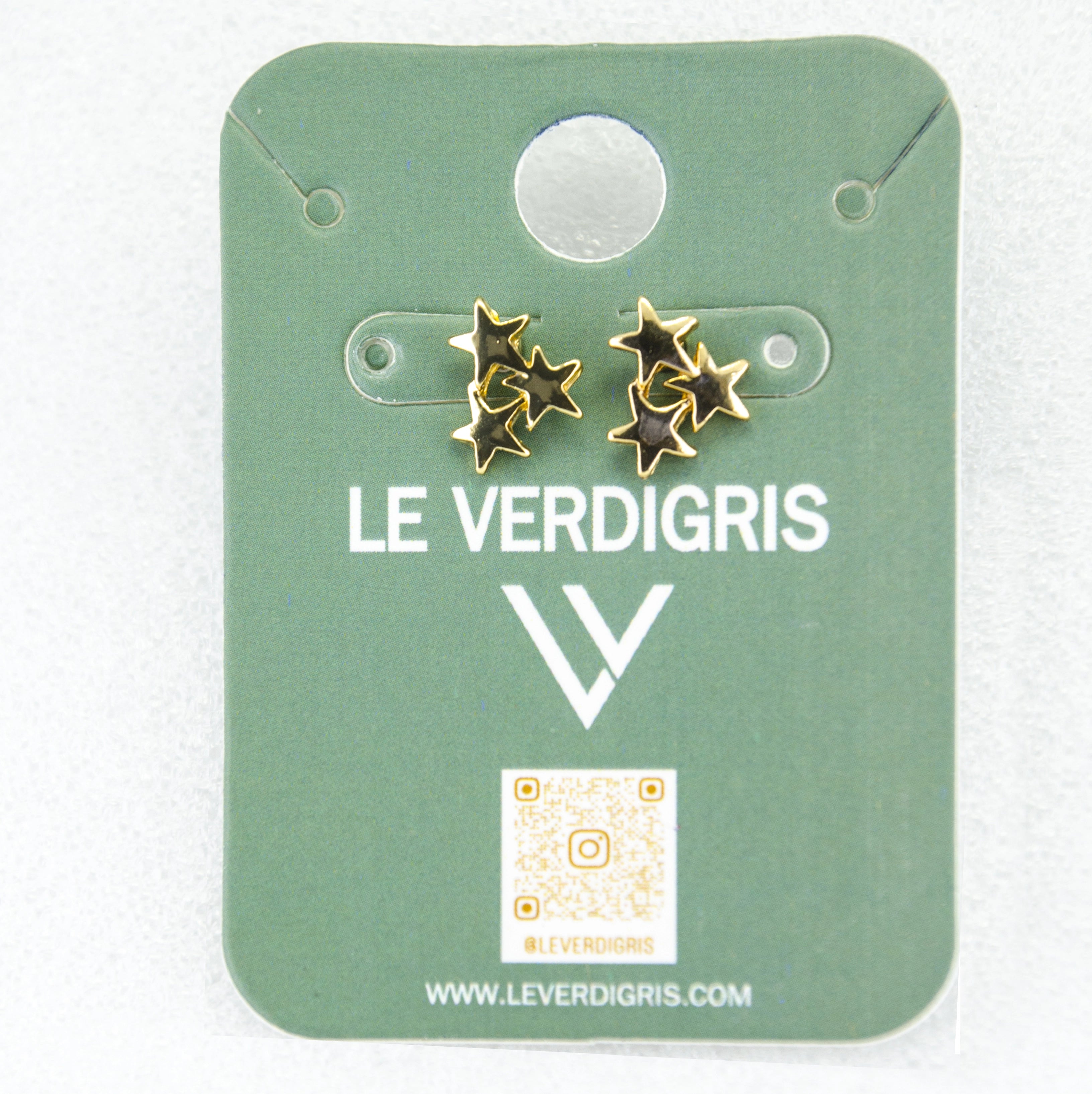 Gold Star Cluster Earrings