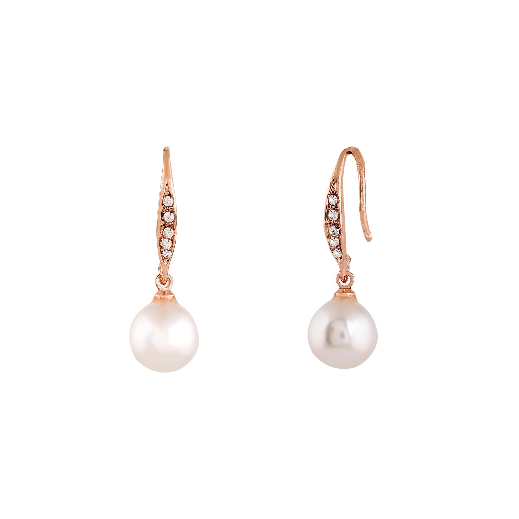 Rose Gold Pearl Drop Earrings