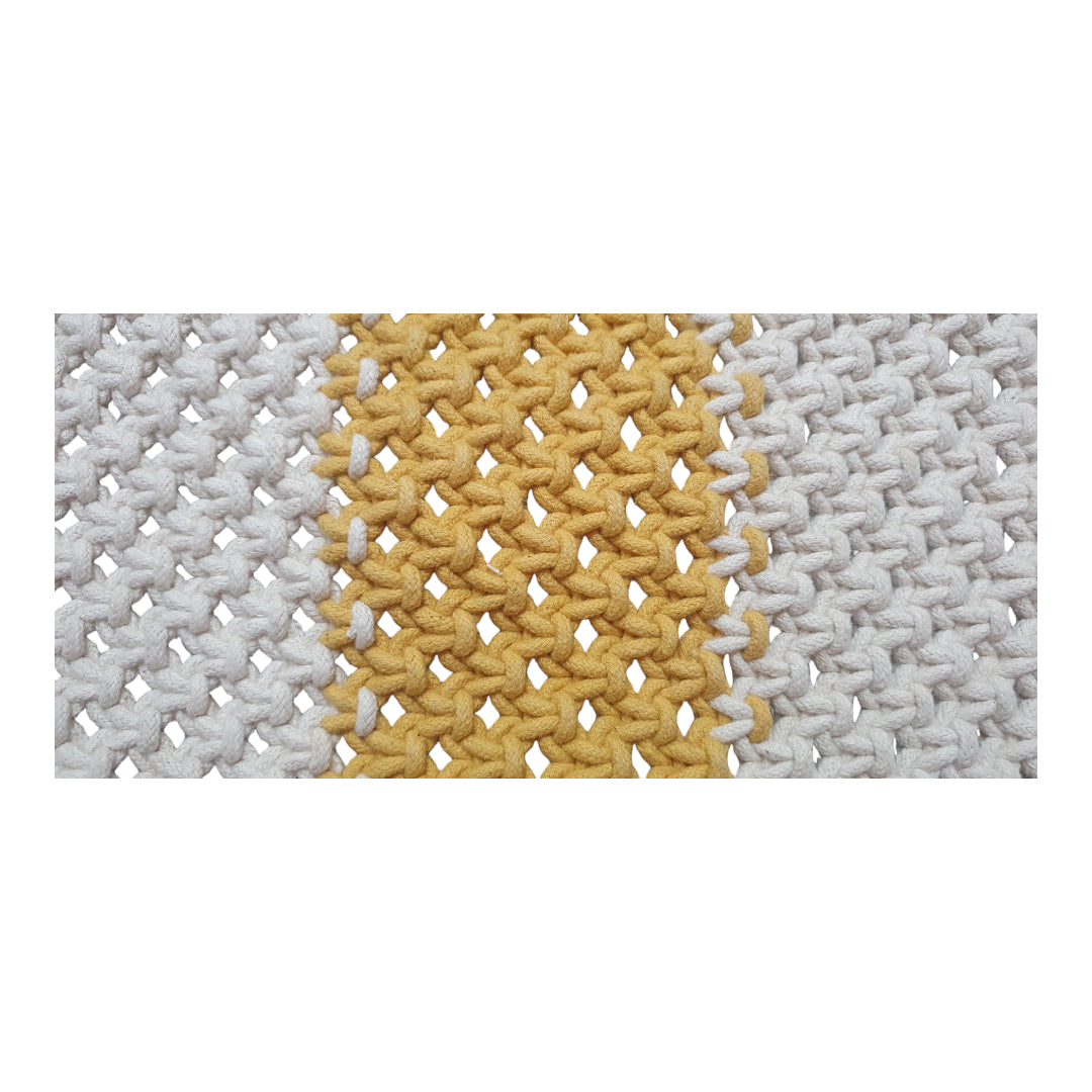 Handmade Crochet Tote Bag with Wooden Ring Handles 