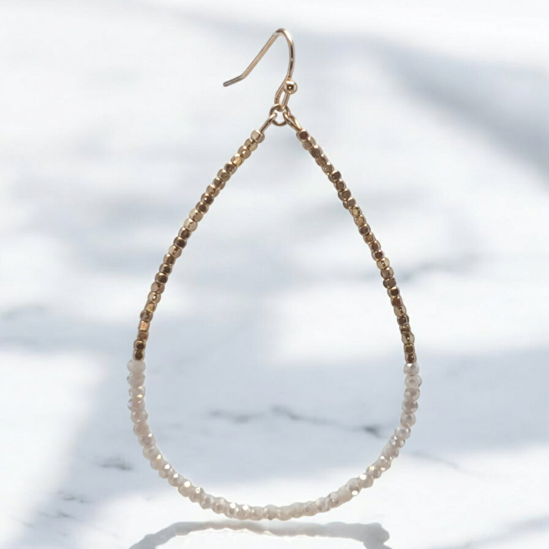Elegant Beaded Hoop Earrings