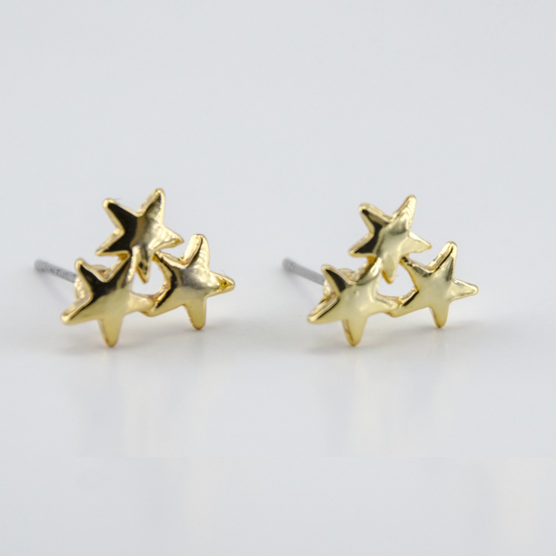 Gold Star Cluster Earrings