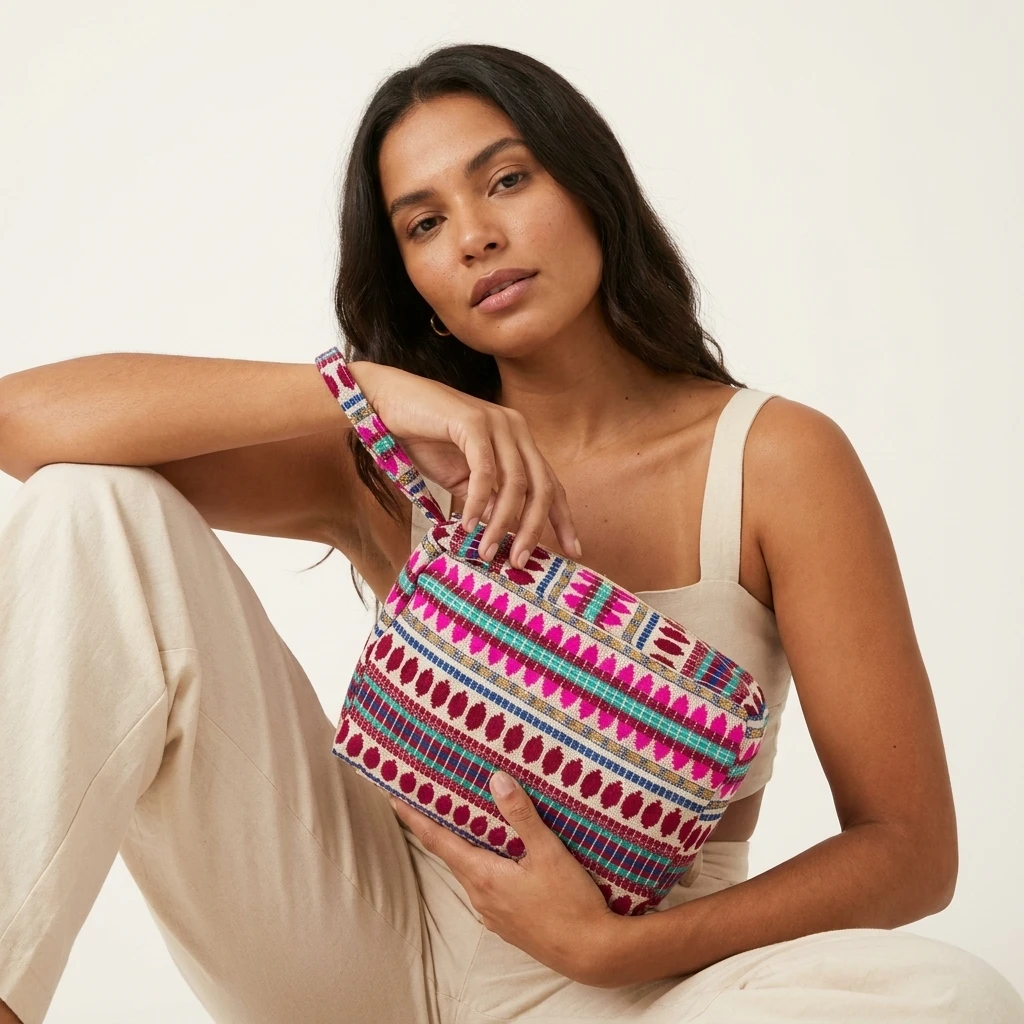 Boho Patterned Cosmetic Pouch