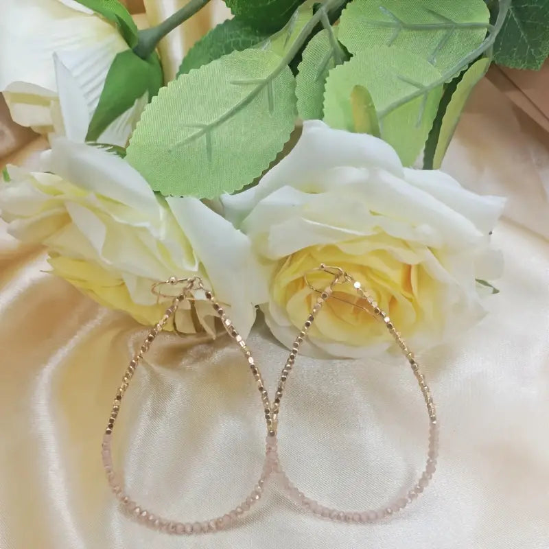 Elegant Beaded Hoop Earrings