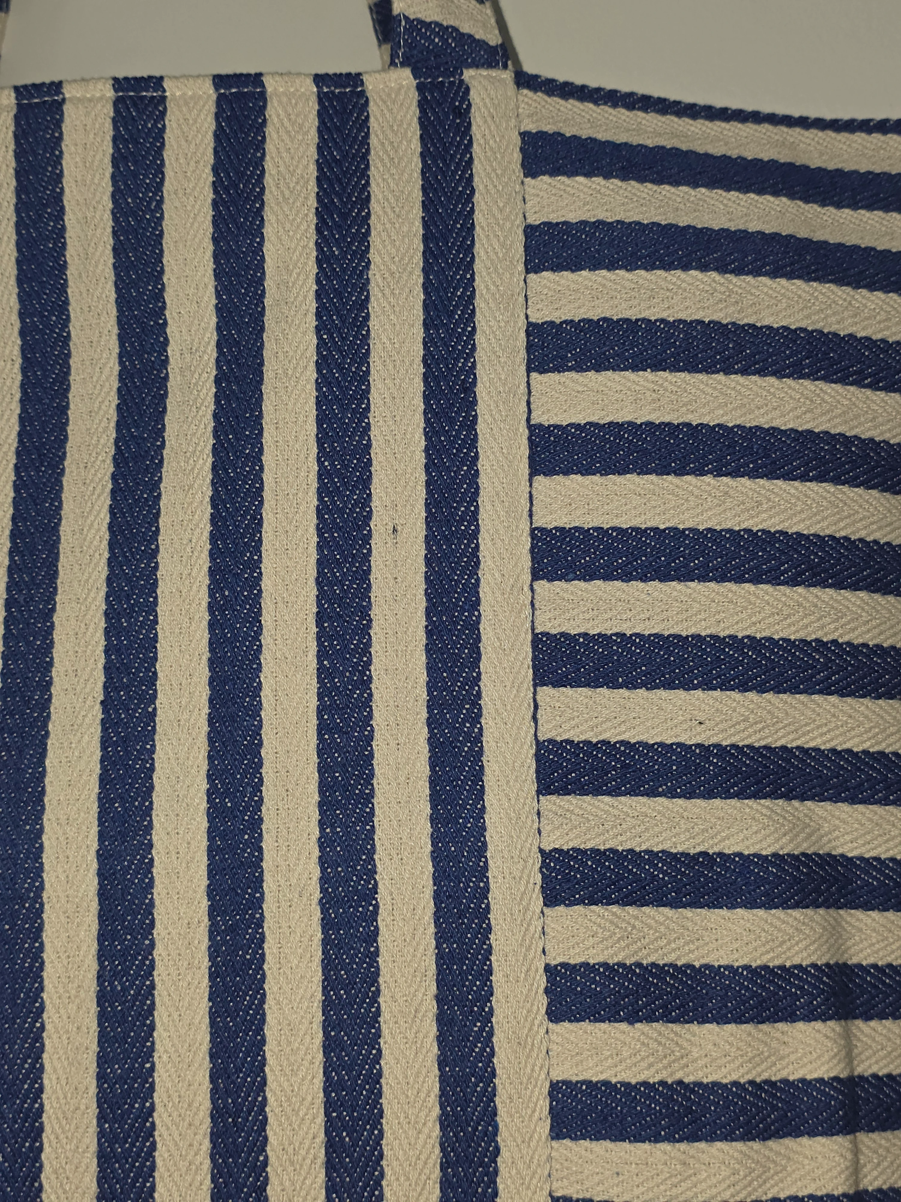Striped Canvas Tote Bag
